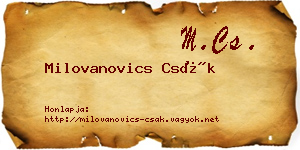 Milovanovics Csák névjegykártya